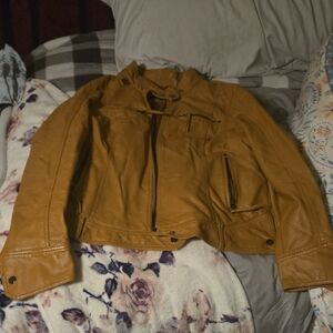 Black Rivet Women's Tan Leather Jacket